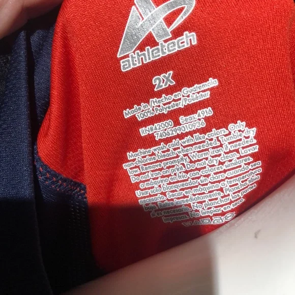 Mens Navy Blue & Red Sleeveless Shirt - Picture 3 of 4